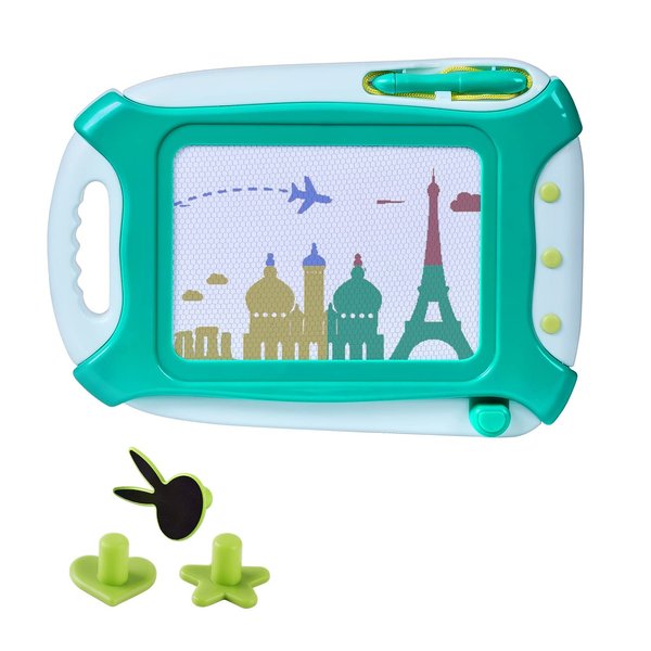 Magnetic Drawing Board for Toddlers,Doodle Board Writing Painting Sketch Pad, A Etch Toddler Sketch Colorful Erasable,Three Stampers Travel Size