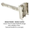 Parker, 90R Nickel Plated Long Handle Butterfly Open Double Edge Safety Razor for Men, 5 Parker Premium Platinum Double Edge Razor Blades Included
