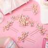 Yeshone 5 Pieces Wedding Hair Comb Bridal Hair Pins Crystal Pearl Hair Accessories Rhinestone Flower Hair Piece for Wedding Bride Women(Gold,Classic Style)