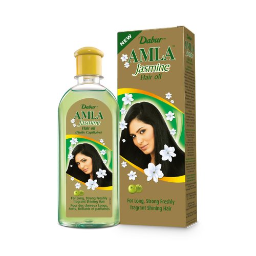 Dabur Amla Jasmine Hair Oil - Indian Hair Treatment for Healthy Hair, Moisturized Scalp, and Strengthening, Men and Women, 10.14 Fl Oz