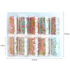 SILPECWEE 10 Rolls Starry Sky Nail Art Foil Sticker Colorful Flower Rose Nail Transfer Decals Manicure Accessories (1.57inches×39.4inches)