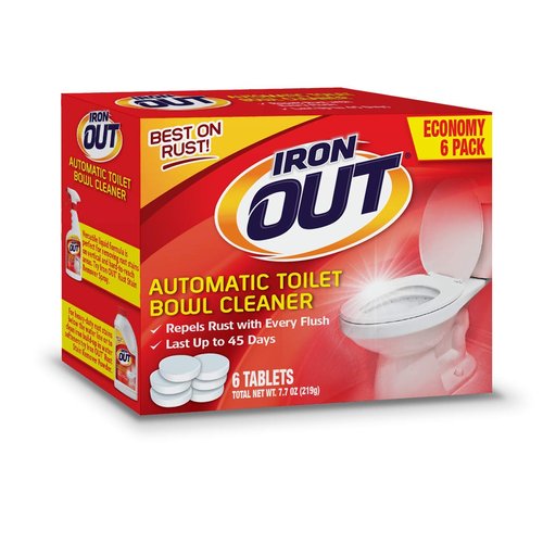 Iron OUT Automatic Toilet Bowl Cleaner, Repel Rust and Hard Water Stains with Every Flush, Household Toilet Cleaner, Pack of 1, 6 Tablets