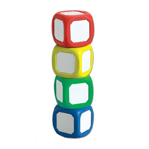 Learning Advantage Inc Write-on Wipe-Off Dice Set, Assorted Colors, Set of 4