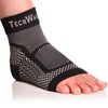 TechWare Pro Ankle Brace Compression Sleeve - Relieves Achilles Tendonitis, Joint Pain. Plantar Fasciitis Foot Sock with Arch Support Reduces Swelling & Heel Spur Pain. (Black/Gray S/M)