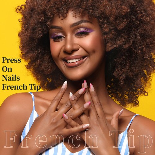 FANDAMEI Press on Nails, 24 Colors 576PCS Press on Nails Almond, Matte Glossy Press on Nails Short Almond, Glitter Fake Nails, Press on Nails French Tip Natural, Press on Nails for Nail Art