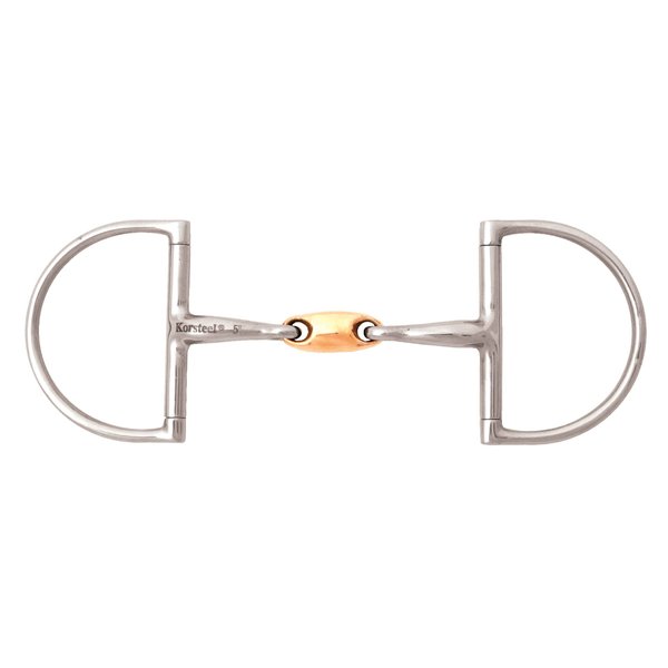 Korsteel JP Stainless Steel Copper Link Hunter Dee Ring Snaffle Bit, 5.5"