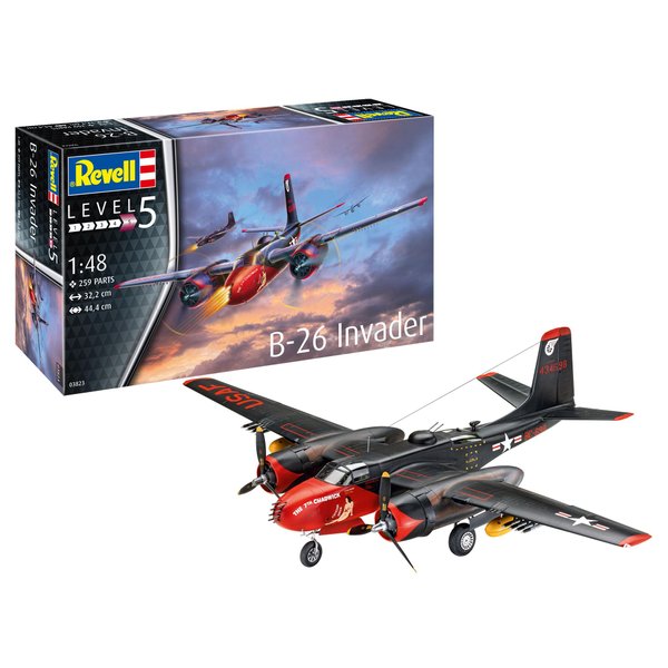 Revell 03823 B-26C Invader 1:48 Scale Unbuilt/Unpainted Plastic Model Kit