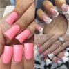 enForten 500 pcs Clear Crystal Duck Feet Style Duck Nail Tips Wide French False Nail Tips Acrylic Nail