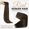 Full Shine Clip in Hair Extensions Real Human Hair 2/8/2 Straight Seamless Clip in Human Hair Extensions 20 Inch Dark Brown Mix Ash Brown Natural Extensions For Women Clips ins 8 Pcs 120 Grams