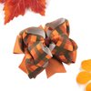 Fall Thanksgiving Hair Bow Clips Autumn Orange Brown Hair Clips Plaid Add on Grosgrain Ribbon Hair Alligator Barrettes Non Slip Bowknot Hairpin Thanksgiving Hair Accessories Hair Decoration for Girls