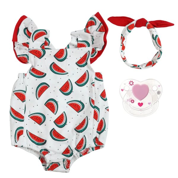 JIZHI Reborn Baby Doll Clothes for 20- 22 Inch Baby Doll Watermelon Clothes Outfits with Pacifier Newborn Girl