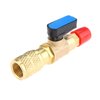 Refrigerant Ball Valve Adapter 1/4" SAE for Air Conditioner HVAC A/C Automotive Service Tools R410A R134A R22 R12 Brass HVAC A/C Straight Shut-Off Ball Valve Adapter