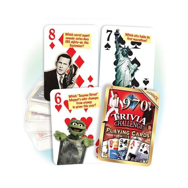 Flickback 1970 Trivia Playing Cards for Birthday or Anniversary