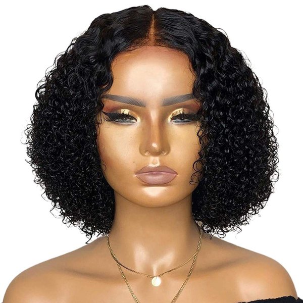 Mrisata Bob Wigs Human Hair 180% Density Bob Curly Lace Closure Wigs Human Hair Short Curly Bob Human Hair Wigs For Women Pre Plucked with Baby Hair Water Closure Human Hair Wigs