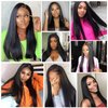 Yaki Straight Lace Front Wigs Human Hair 13x4 Transparent HD Lace Frontal Wig 200% Density Pre Plucked Glueless Wigs Human Hair with Baby Hair for Black Women 30 Inch