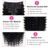 Pobokix Deep Wave Clip in Hair Extensions Real Human Hair Brazilian Virgin Human Hair Clip in Extensions for Women 8Pcs Remy Hair with 18Clips 120g 20inch Natural Black