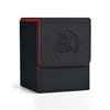 ZLCA Card Deck Box for Trading Cards with 2 Dividers, Card Storage Box Fits 100+ Single Sleeved Cards, PU Leather Card Deck Case Holder for Magic Commander TCG CCG （Black&Red,Emperor Dragon）
