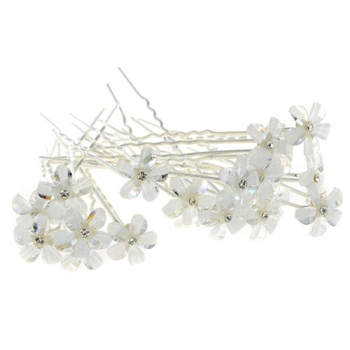 Yantu Womens Flower Hair Pins Bridal Wedding Hair Pin with Crystal (small flower)