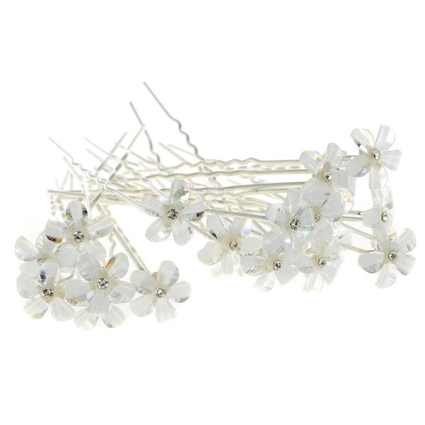 Yantu Womens Flower Hair Pins Bridal Wedding Hair Pin with Crystal (small flower)