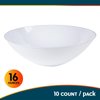 Blue Sky Organic Silver Rim White Bowls 10 Count - 16oz Disposable Elegant Plastic Dinnerware for Parties and Events