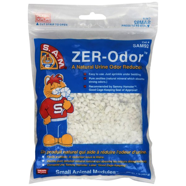 Penn-Plax S.A.M. ZER-Odor Pet Odor Absorber and Deodorizer – Zeolite Crystals Reduces Urine Stench – 1 lb. Bag