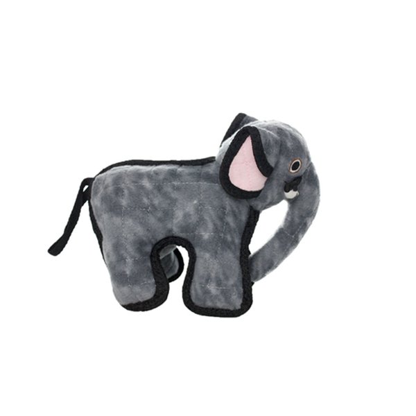 TUFFY - World's Tuffest Soft Dog Toy - Zoo Junior Elephant - Multiple Layers. Made Durable, Strong & Tough. Interactive Play (Tug, Toss & Fetch). Machine Washable & Floats
