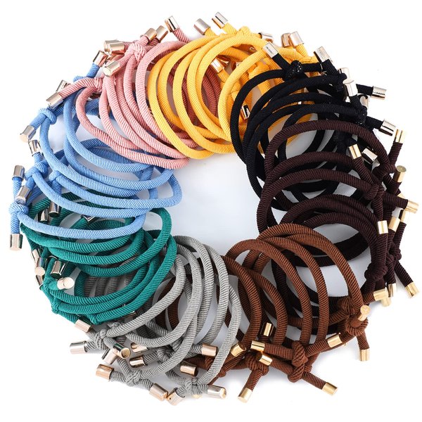 Canlierr 48 Pcs Girls Knotted Hair Ties Adjustable Hair Tie Hair Tie Elastics for Women Bow Hair Ties, Ponytail Holders for Women, Hair Ties for Women