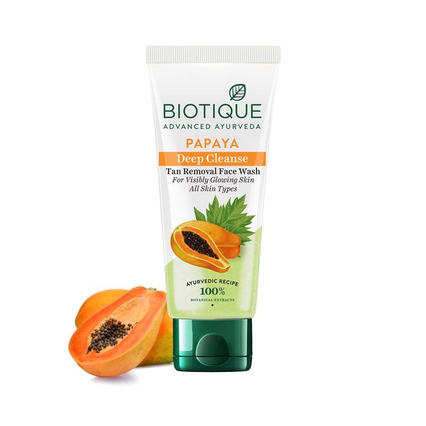 Biotique Bio Papaya Exfoliating Face Wash For All Skin Types, 150ml / 3.38 Fl. Oz.