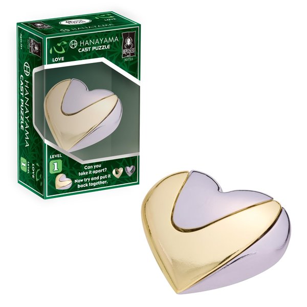 BePuzzled | Love Hanayama Metal Brainteaser Puzzle Mensa Rated Level 1, for Ages 12 and Up