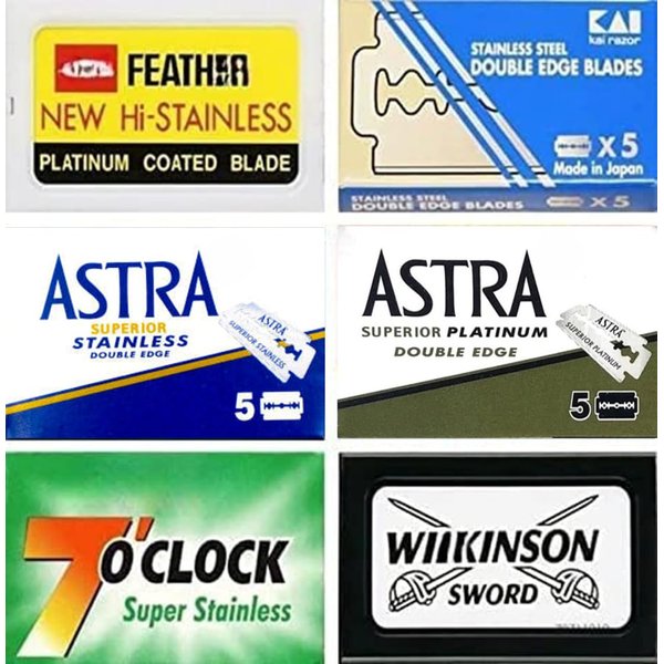 Razor Blades Club 35 Quality Double Edge Razor Blades Sampler (6 different brands)