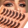 Dirbeauty Classic Cat Eye Lashes Wispy 16-18mm 8D Volume False Eyelashes 7 Pairs Pack Vegan Lashes (V01)