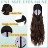 Lansigreen Hat Wig for Women Baseball Cap with Hair Extensions Adjustable Hat Attached 24" Long Wavy Hairpieces Synthetic Wig Medium Brown