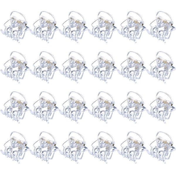 24 Pcs Small Mini Hair Clips Tiny Hair Claws Pins Clamps Plastic for Women Girl's Hair (Clear)
