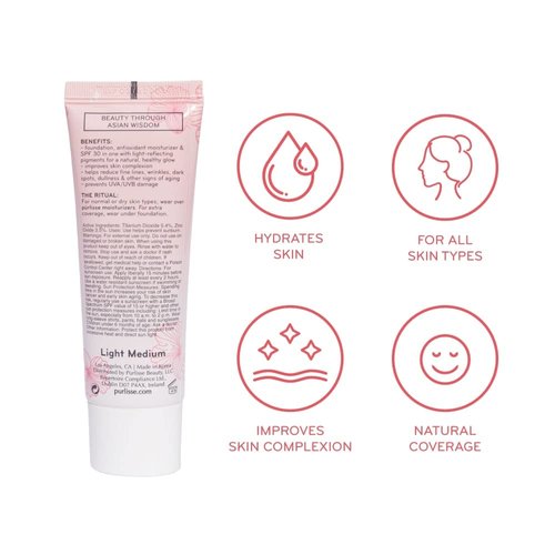 pūrlisse Radiant Glow Illuminating BB Cream Spf30 (Fair) Hydrating and Moisturizing Natural Organic Cruelty-free Sulphate & Paraben Free For All Skin Even Sensitive Skin 1.4 Fl Oz (Light)