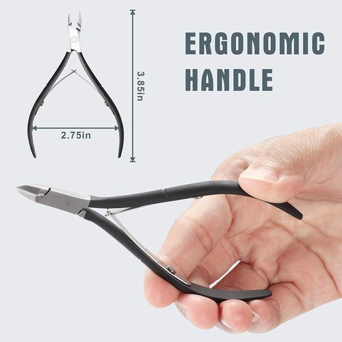 Cuticle Nipper with Cuticle Pusher-Professional Grade Stainless Steel Cuticle Remover & Cutter-Durable Manicure and Pedicure Tool