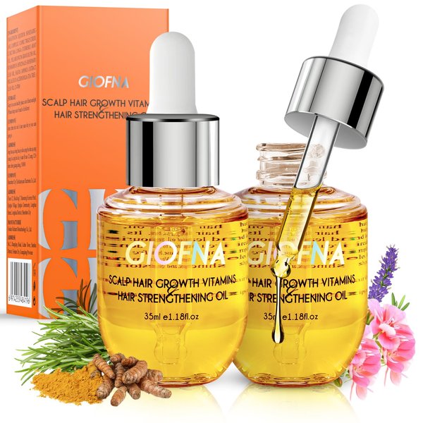 Giofna Hair Oil,Hair Care Serum for Hair Growth, Scalp Care Oil for Curly, Thick, Frizzy, Dry, and Damaged Hair, Reduce Hair Loss, Frizzy and Dry for Women and Men (2Pcs)