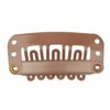 50pcs Wig Clips 32mm Snap Clips for Hair Extension 6-teeth Light Brown Color Hair Extensions Clip with Thread and Needles (Light Brown -50pcs)