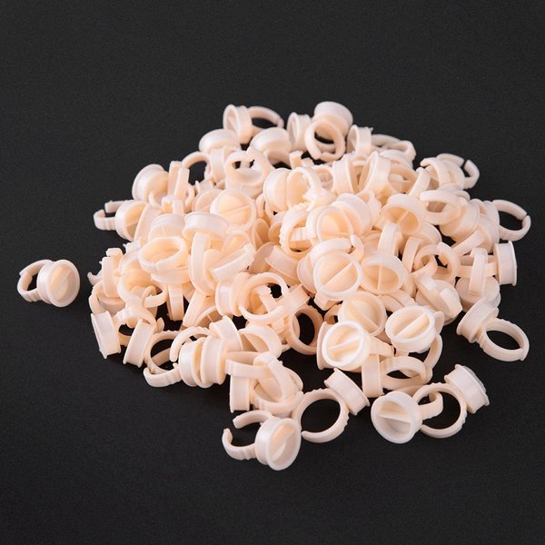 100 Pieces Cup Rings Glue Rings,Silicone Semi-Permanent Rings Nail Art Adhesive Glue Holders Palette For For Eyelash Extension Nail Art (L)