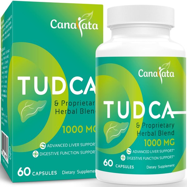 TUDCA Liver Support Supplements 1000mg - 60 Vegan Capsules,TUDCA Bile Salts with Milk Thistle Herbal Blend Formula for Liver Cleanse Detox & Repair