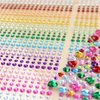 1610 Pcs Hair Gems Self Adhesive Rhinestones for Makeup Eyes 15 Colors Rainbow Rhinestones Face Jewels Face Gems Stick On, Heart Face Gems Bling Gems Jewels Stickers for DIY