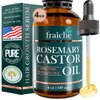 Rosemary Castor Oil for Hair Growth (4oz) - Live Fraiche Natural Hair Growth Oil - Cold Pressed Castor Oil and Rosemary Oil for Hair Growth -Strengthening Hair Oil for Damaged Hair to Reduce Hair Loss