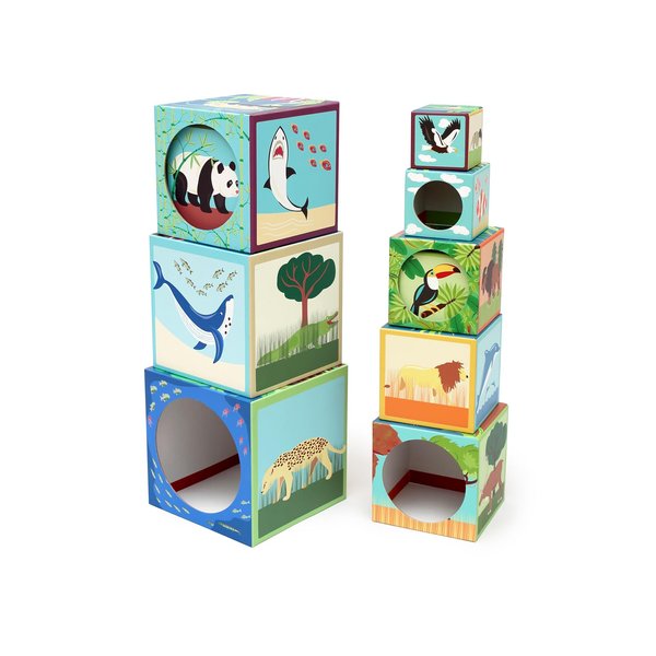 Animals of the World Stacking Pyramid by Scratch Europe- Toddler Building Blocks