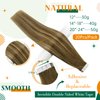 Easyouth 20Inch Tape in Human Hair Extensions Balayage Medium Brown Fading to Caramel Blonde Tape in Remy Hair Extensions Ombre Tape in Extensions Human Hair 50g 20pcs