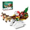 KAZI Santa's Sleigh Building Toys for Kids,Santa Sleigh Toys Sets with Santa Claus and Reindeer,Christmas Decorations for Tabletop & Home,Christmas Party Favors, for Boys Girls Ages 8+
