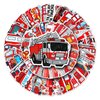 Kids Fire Truck Stickers,50Pcs Cute Cartoon Fire Fighting Engine Vehicles Vinyl Waterproof Decals,Party Decor Water Bottle Laptop Refrigerator Skateboard Sticker
