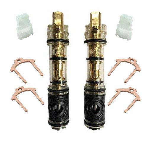 1225 1225B Dual-Seal Cartridge Replacement Kit (2 Pack) Compatible with Moen Single Handle Faucets/Showers, Brass Internal Shaft