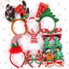 Aneco 9 Pack Christmas Headbands Christmas Glasses Frames Xmas Party Hat Headwear Christmas Costume Accessory for Christmas Party Supplies