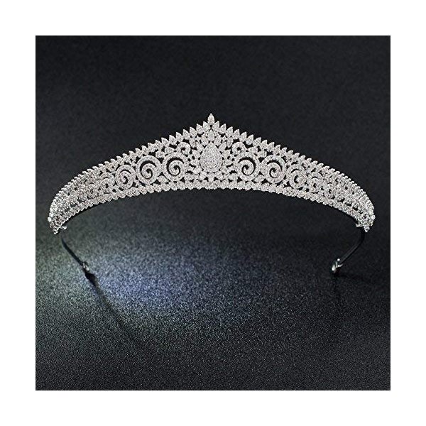 Full Cubic Zirconia CZ Wedding Royal Tiara Diadem Women Hair Jewelry Accessories S17803