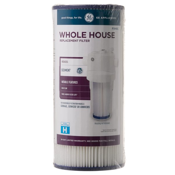GE FXHSC Whole House Water Filter | Replacement for Water Filtration System | NSF Certified: Reduces Sediment, Rust & Other Impurities from Water | Replace Every 3 Months for Best Results | 1 Filter
