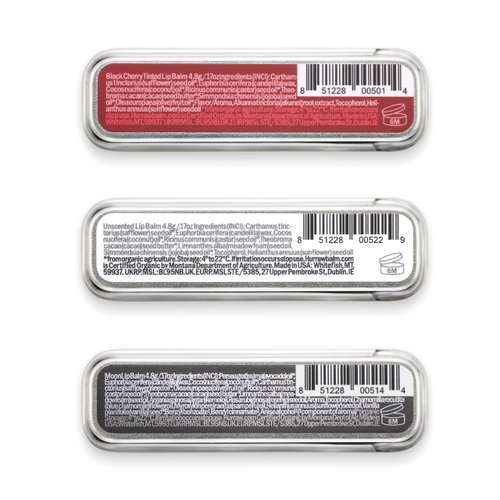 Hurraw! Black Cherry Tinted, Unscented, Moon Night Treatment Lip Balm Slim Slider Tins, 3 Pack Bundle: Organic, Certified Vegan and Cruelty Free All Natural. Bee, Shea, Soy & Palm Free. Made in USA